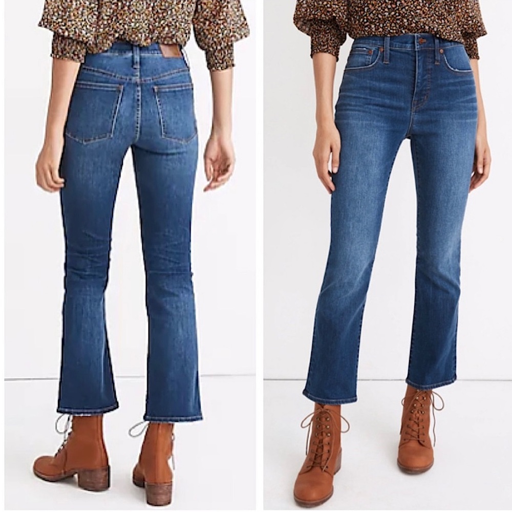 Madewell Cali Demi Boot Jeans in Lockwood Wash Mid Rise Cropped Women’s Size 26